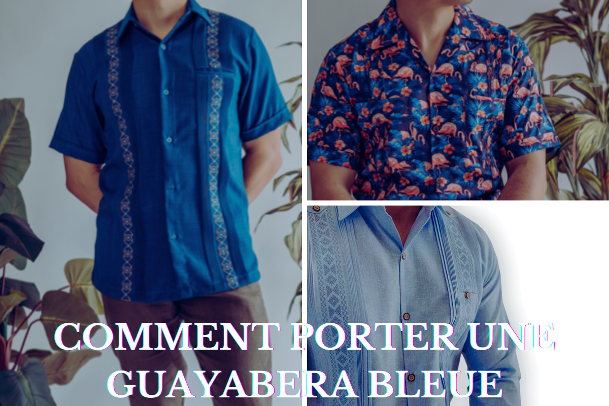Comment porter une guayabera bleue