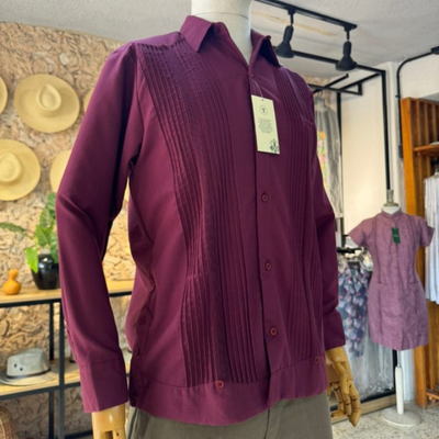 Chemise Guayabera Couleur Prune
