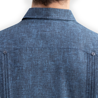 Chemise cubaine bleu foncé pour homme – look estival raffiné