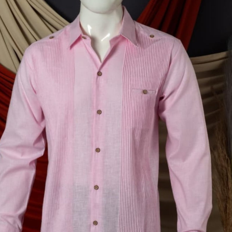 Guayabera présidentielle rose