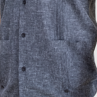 Chemise guayabera anthracite à manches courtes