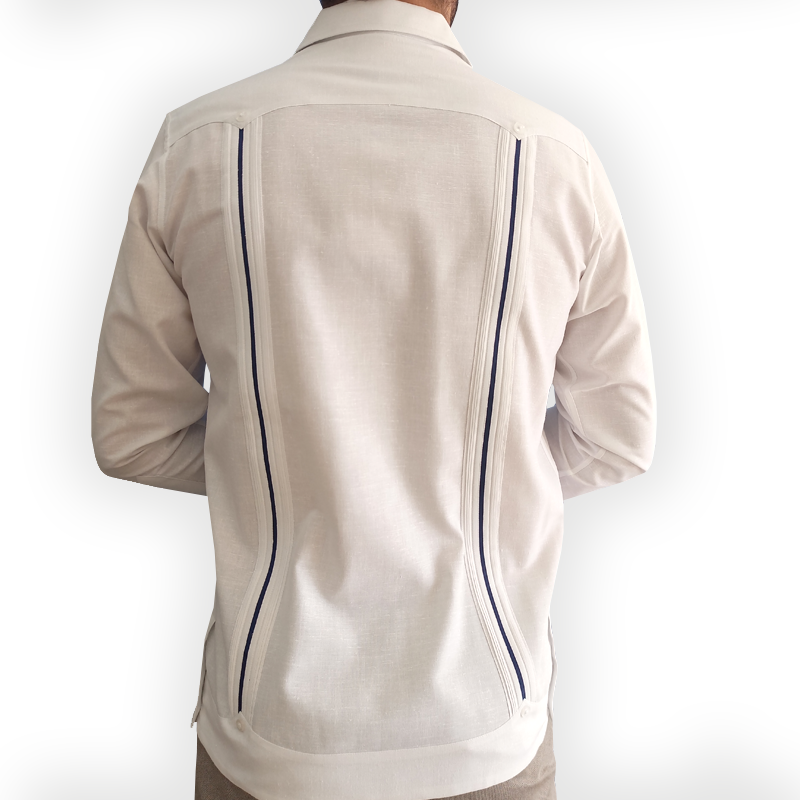 Chemise guayabera artisanale blanche pour cérémonie ou mariage tropical