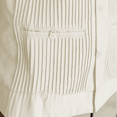Chemise guayabera beige clair traditionnelle