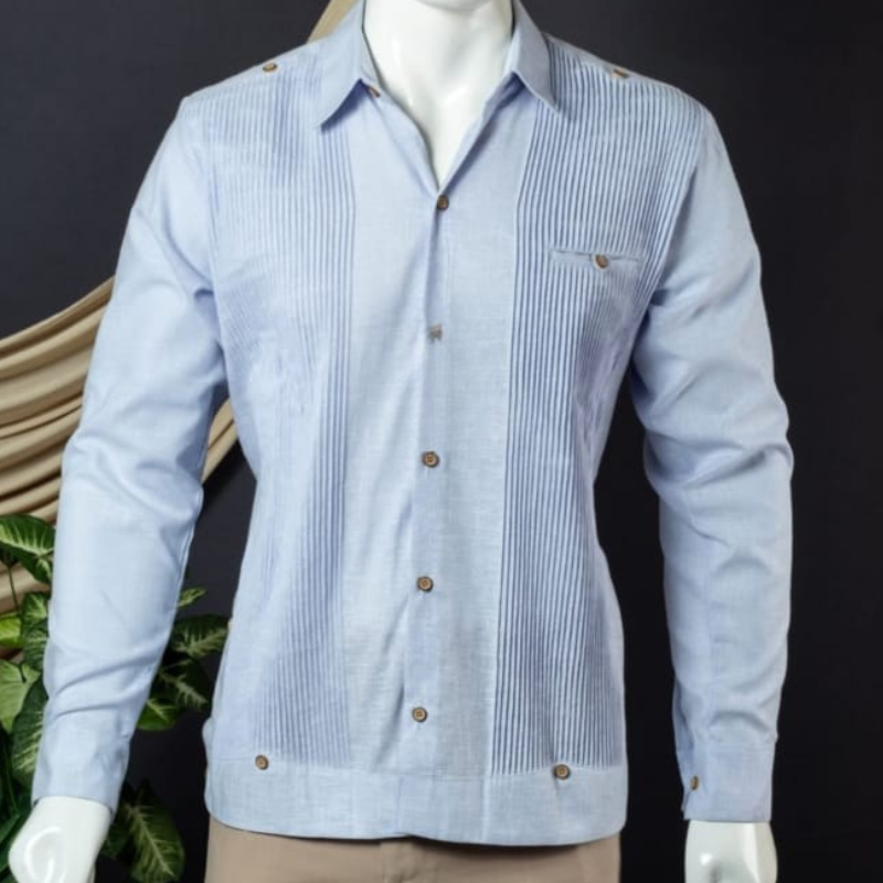 Guayabera présidentielle bleu clair