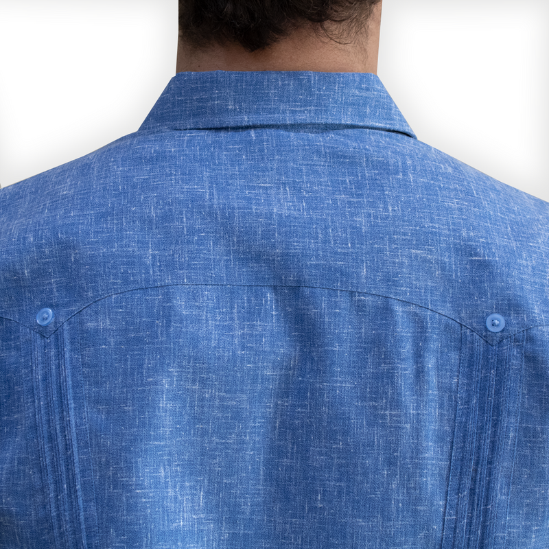 Guayabera couleur bleue homme