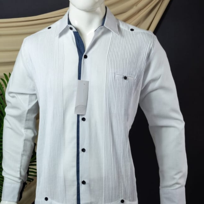 Chemise guayabera de gala en lin et coton