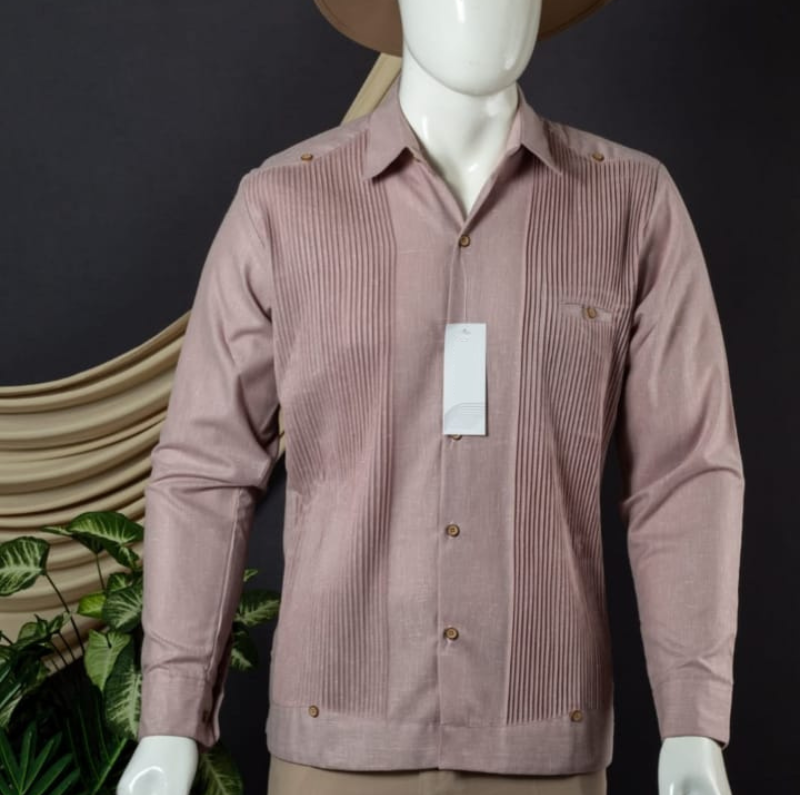 Guayabera présidentielle rose pâle