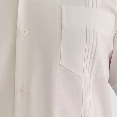 Chemise guayabera traditionnelle blanche avec quatre poches