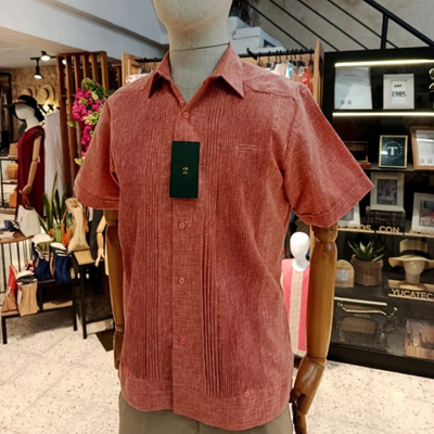 Guayabera Présidentielle Corail Manches Courtes
