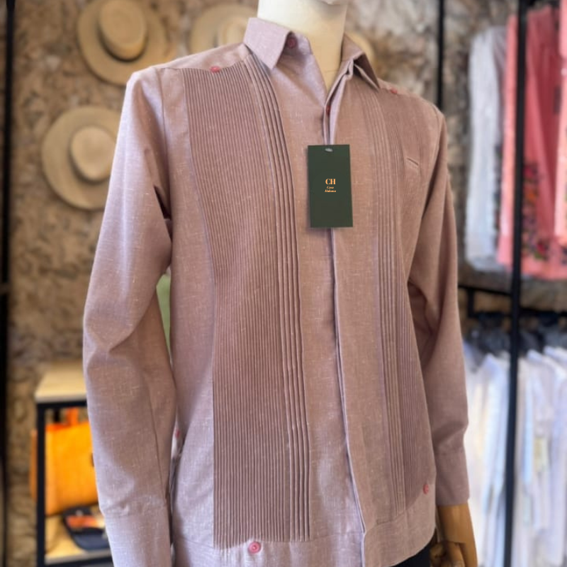 Guayabera Rose Poudré Présidentielle