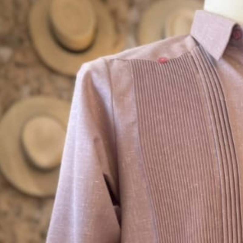 Guayabera Rose Poudré Présidentielle