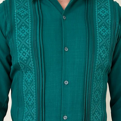 Guayabera Vert Tropical detail