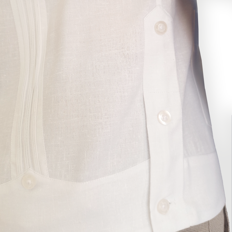 Guayabera artisanale du Yucatán en coton léger – modèle classique