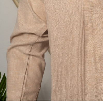 Guayabera beige manches longues