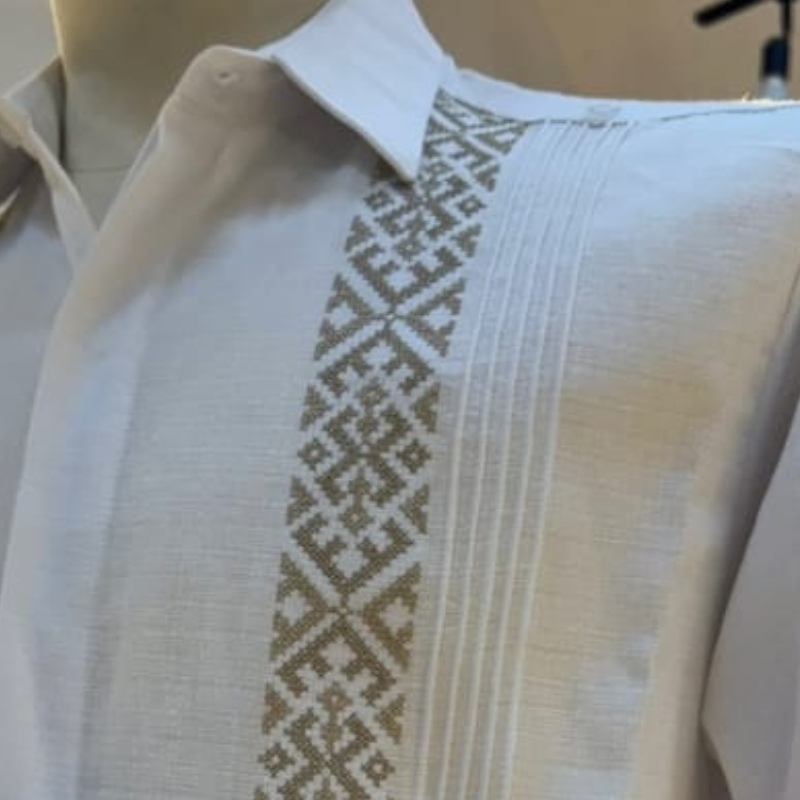 Guayabera Blanche Brodée Mariage