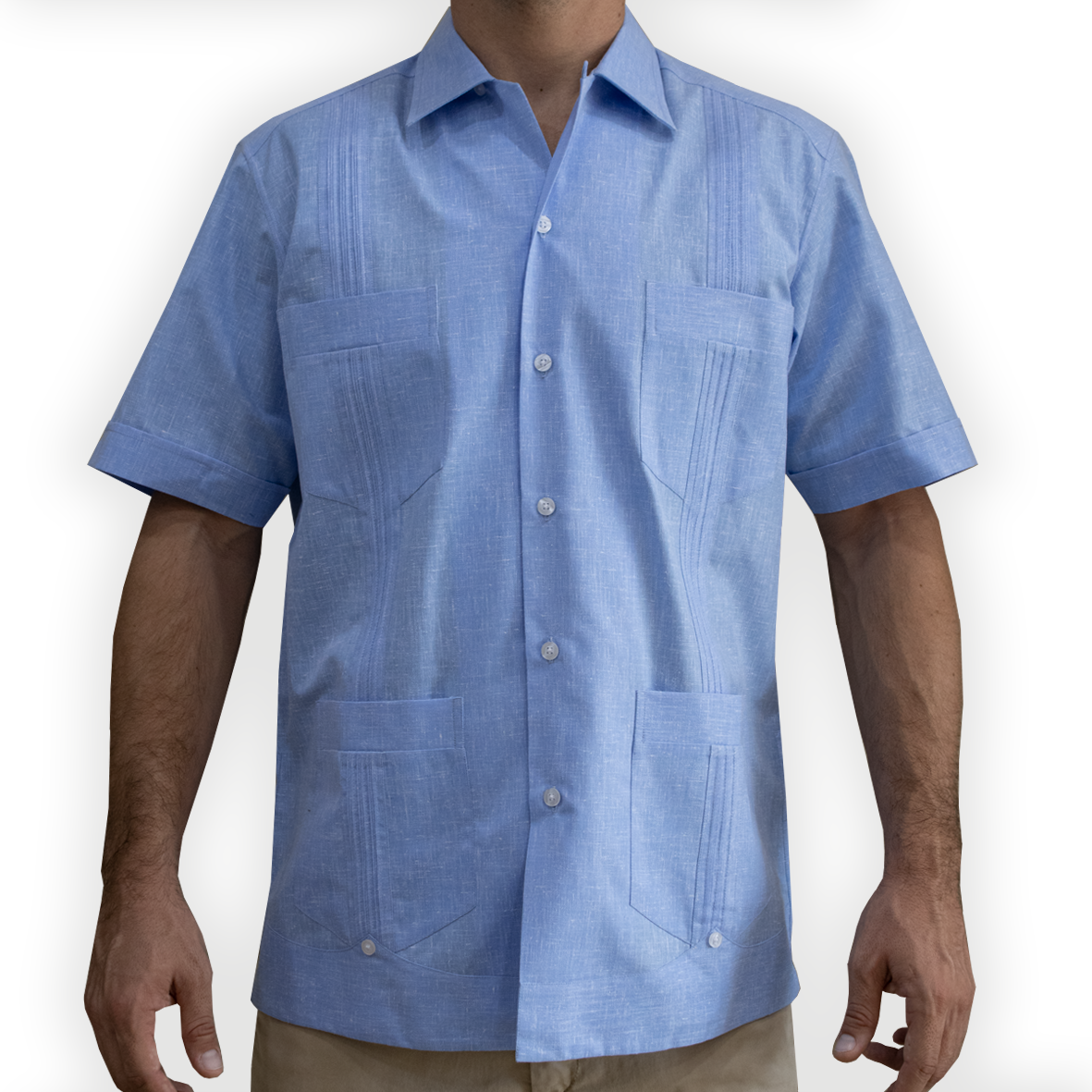 Guayabera bleu ciel