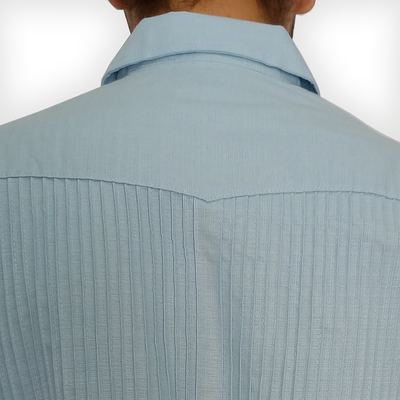 Guayabera bleu ciel légère pour homme