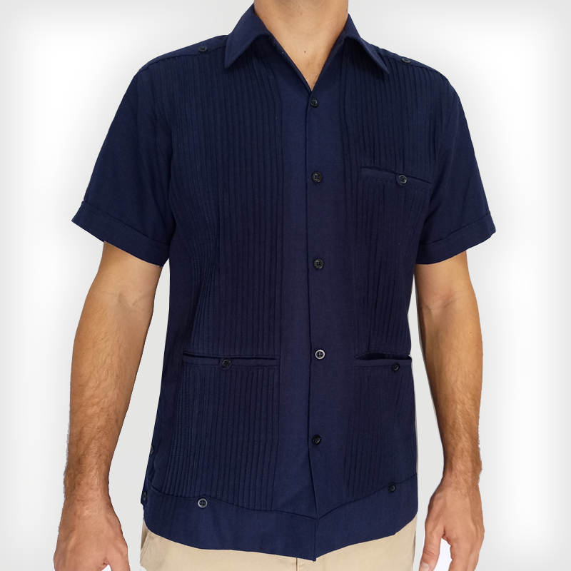 Guayabera bleu marine homme