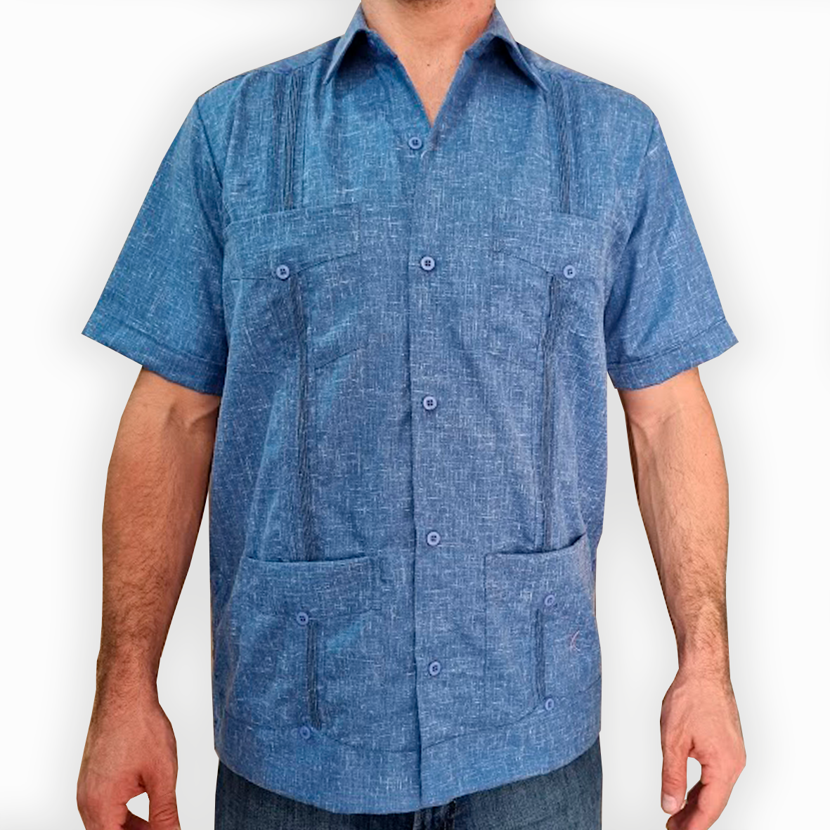 Guayabera bleue homme