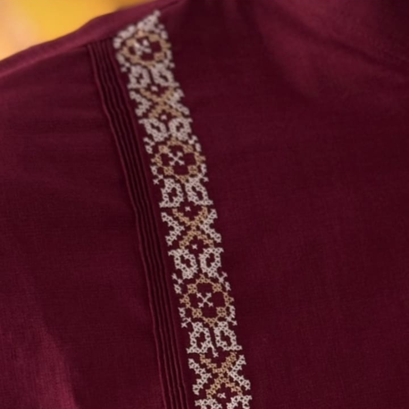 Guayabera Bordeaux Col Mao
