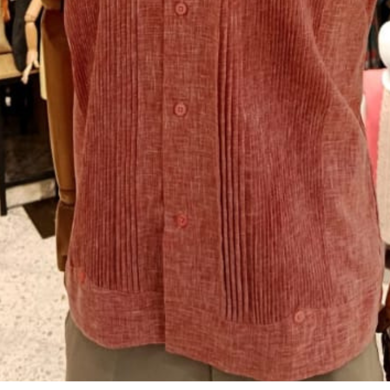 Guayabera corail homme en lin et coton