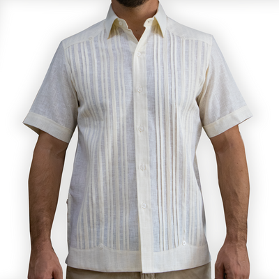 Guayabera couleur crème à manches courtes