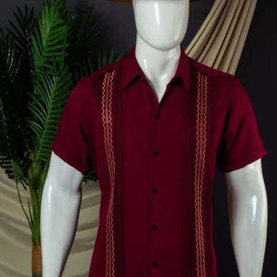 Guayabera couleur grenat Casa Habana