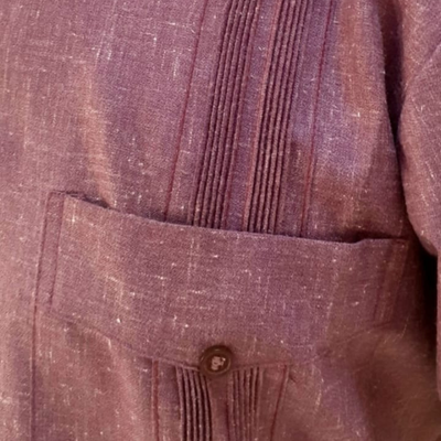 Guayabera cubaine rose homme tenue estivale