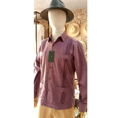 Guayabera cubaine rose quatre poches