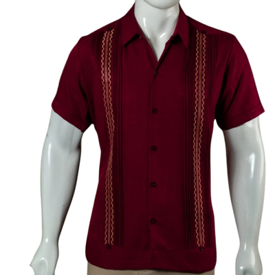 Guayabera grenat artisanale Casa Habana