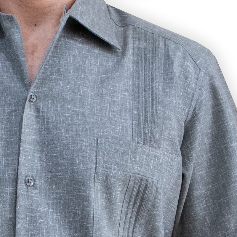 Guayabera gris clair