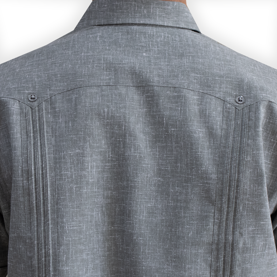 Guayabera gris clair homme en coton manches courtes style cubain