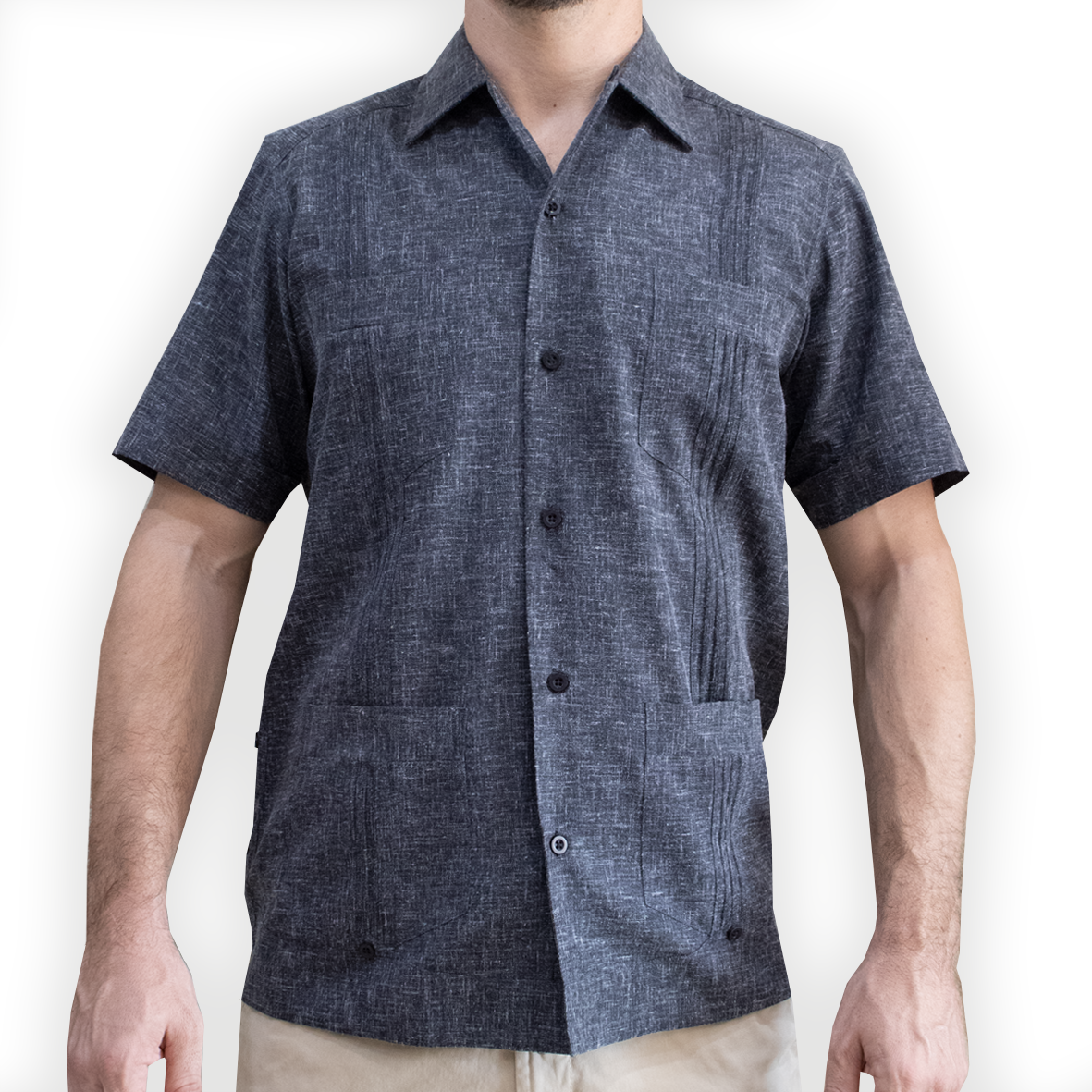 Guayabera gris foncé