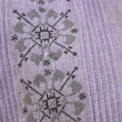 Guayabera lavande brodée homme pour mariage