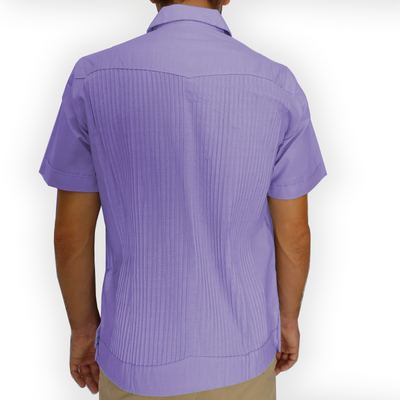 Guayabera mauve estivale artisanale