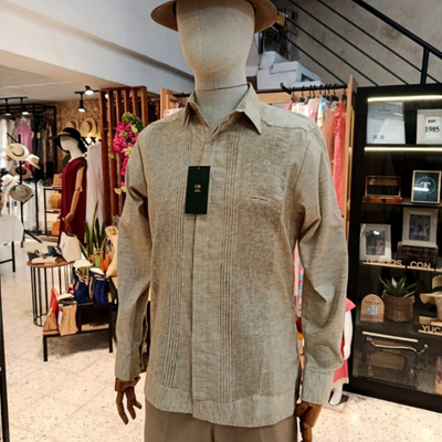 Guayabera présidentielle beige homme