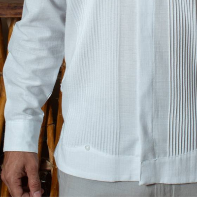 Guayabera présidentielle blanche homme pour mariage