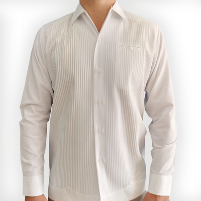 Guayabera présidentielle blanche pour homme en coton