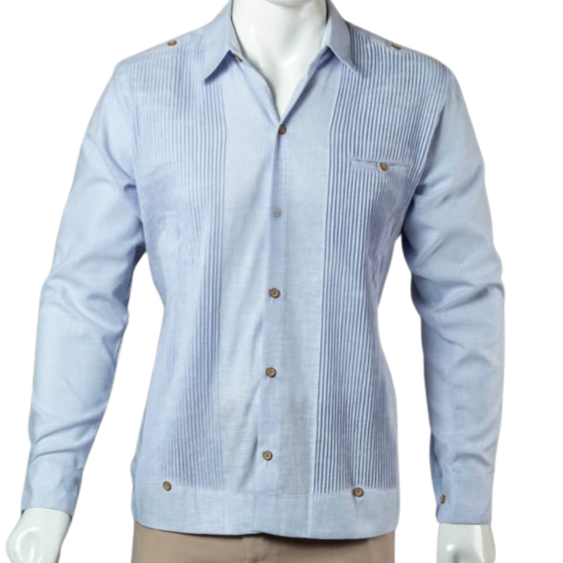 Guayabera présidentielle bleu clair