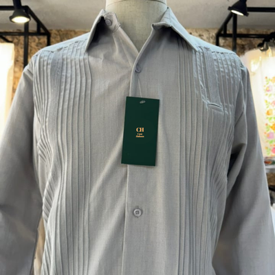 Guayabera présidentielle gris clair homme