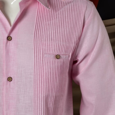 Guayabera présidentielle homme rose