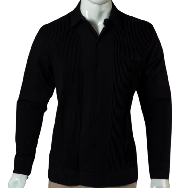 Guayabera présidentielle noire homme