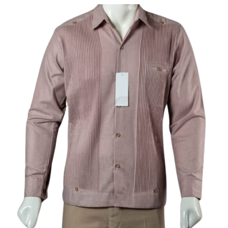 Guayabera présidentielle rose pâle