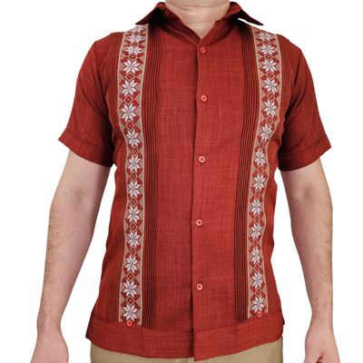 Guayabera rouge brique Casa Habana