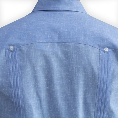 Guayabera traditionnelle bleue ciel pour homme