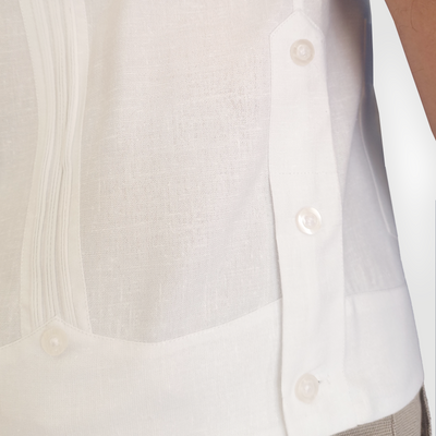 Guayabera traditionnelle du Yucatán en coton blanc respirant