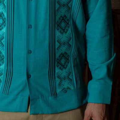 Guayabera vert jade pour mariage tropical