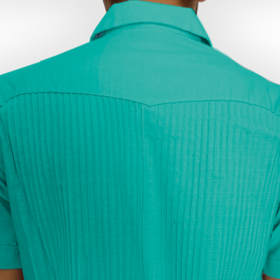 Guayabera vert menthe pour homme