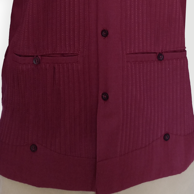 Guayabera bordeaux homme