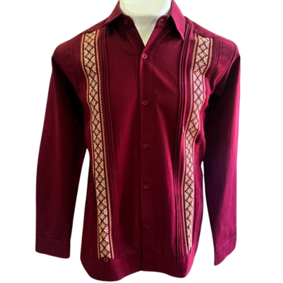 chemise artisanale en lin pour homme vin rouge